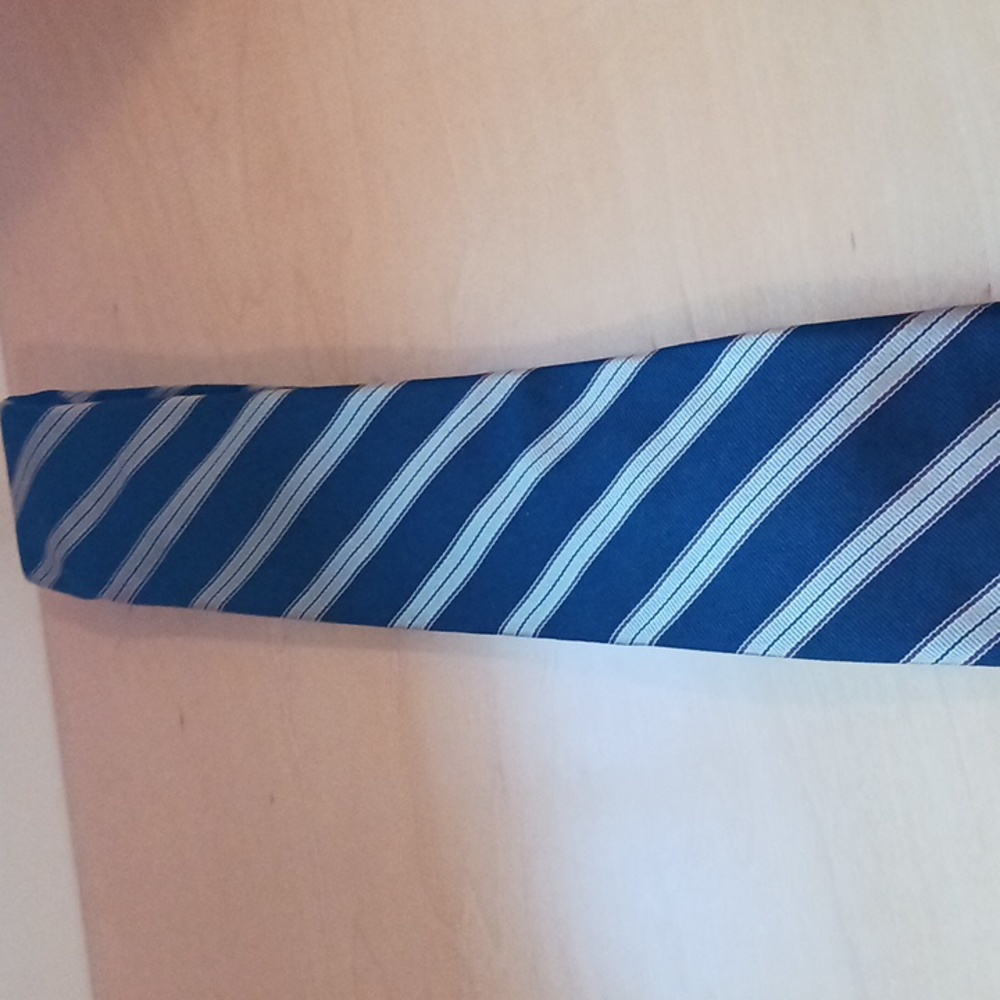 Ed Mitchell (Westport CT) Black Striped Silk Tie